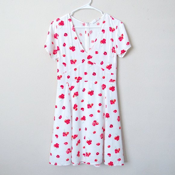 GAP Dresses & Skirts - GAP Dainty Floral Print Mini Dress White/Red Size 4